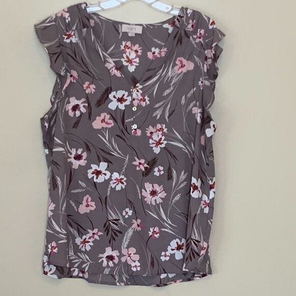 LOFT Tops - Loft Floral Tank Blouse size L